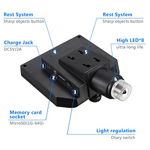 Mikroskop Digital 3.6MP 600X dengan Monitor &amp; Metal Stand - G600 - Silver