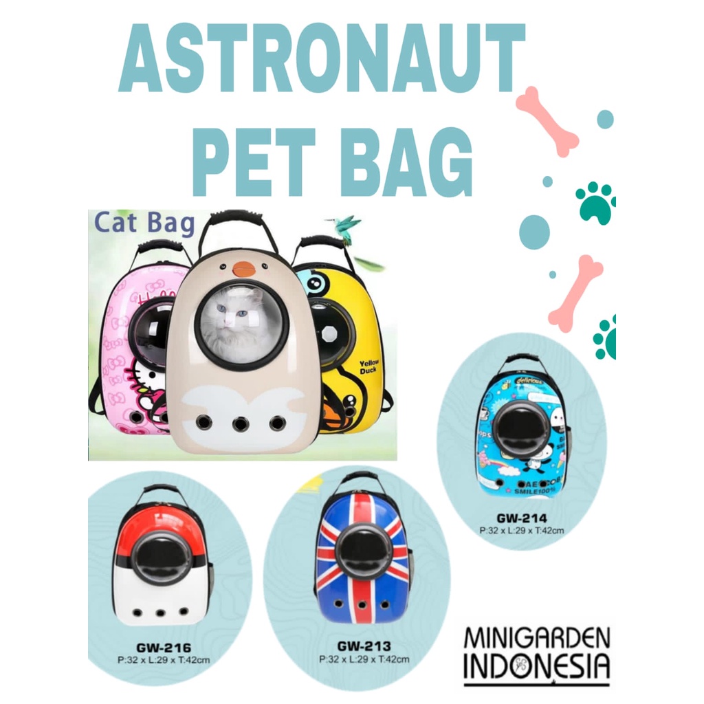 ASTRNAUT PET BAG MOTIF TAS ASTRONOT HEWAN KUCING ANJING CAPSULE BAG