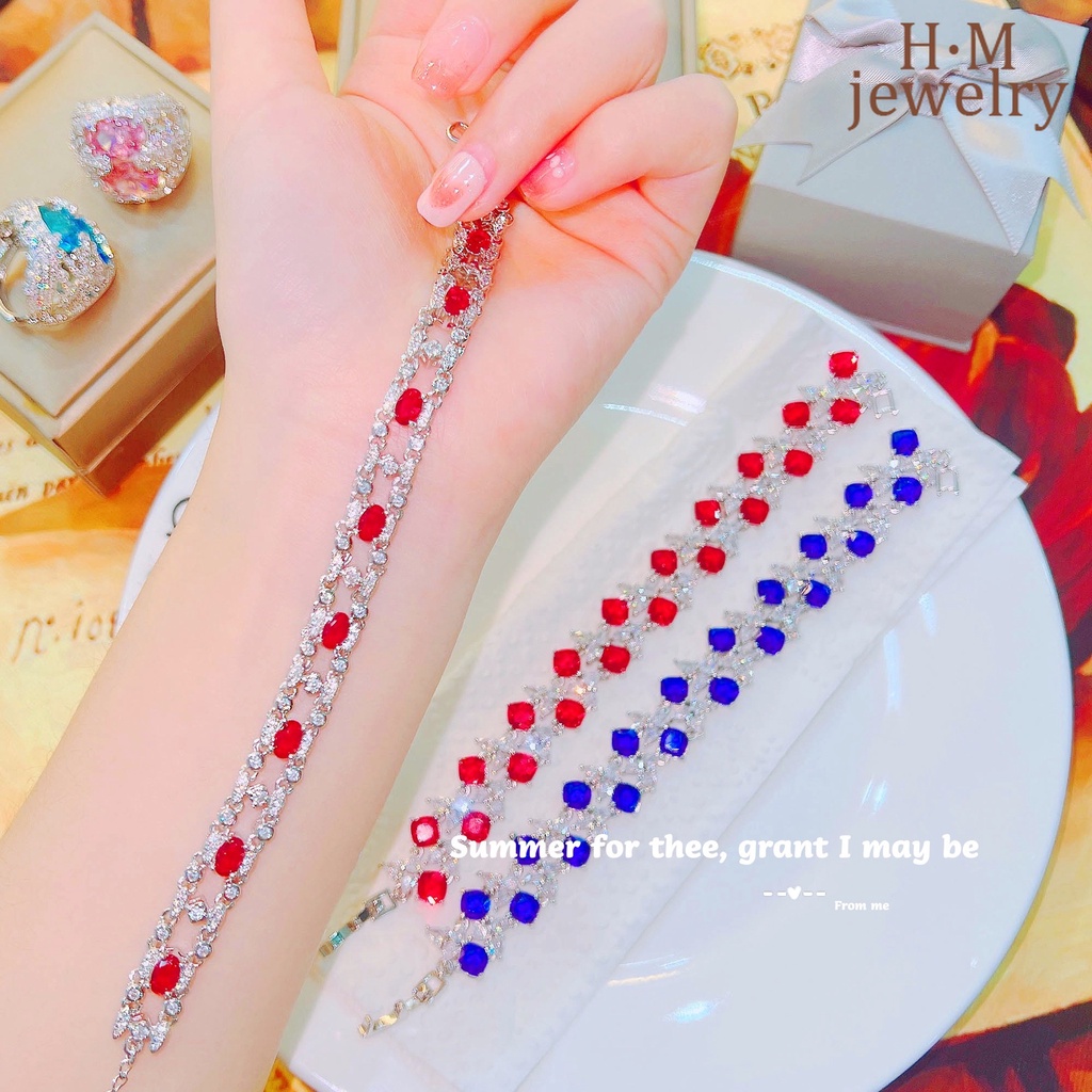 Gelang Desain Bintang Ruby Warna Biru