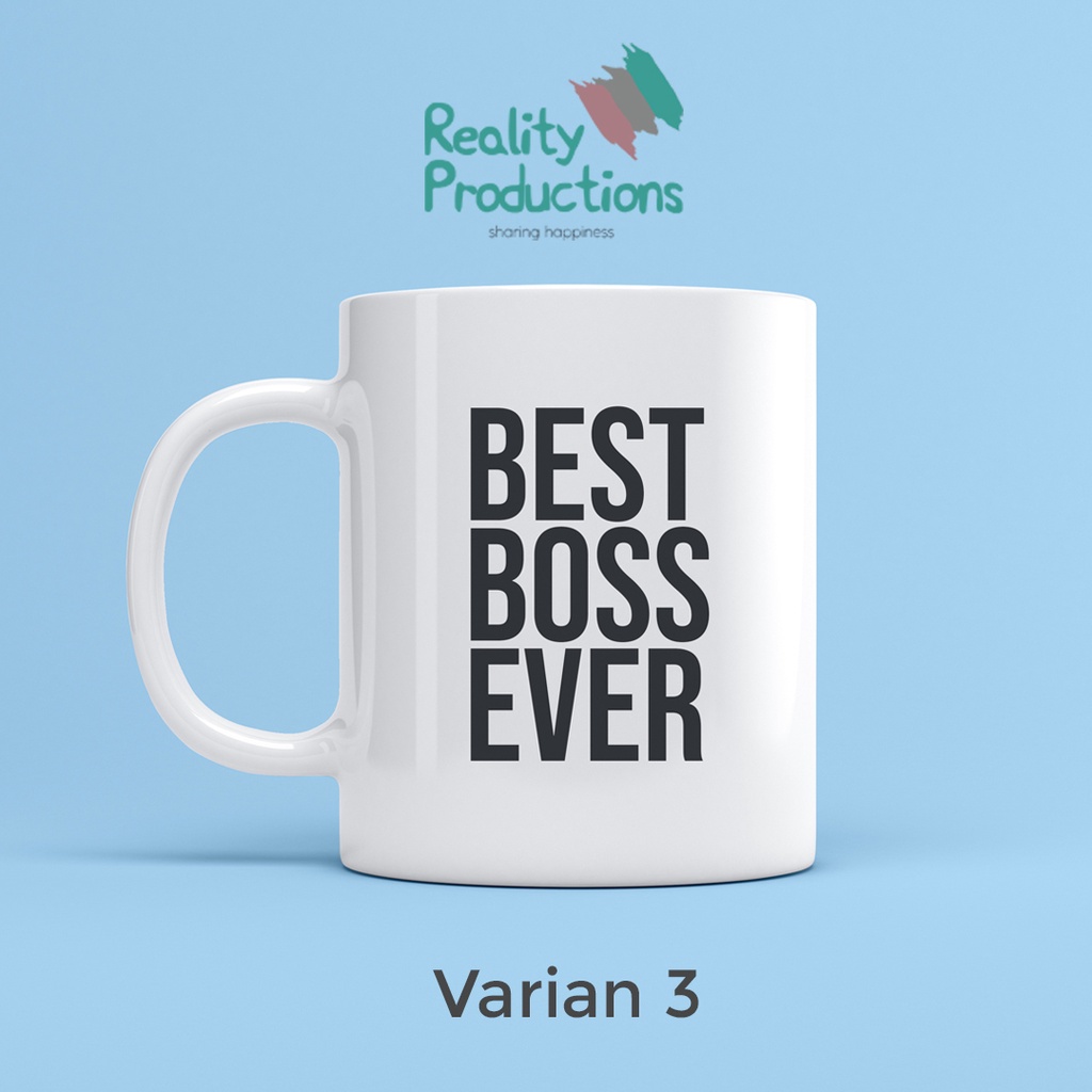 Mug Best Boss Ever Untuk Kado atau Hadiah Bos atau Atasan