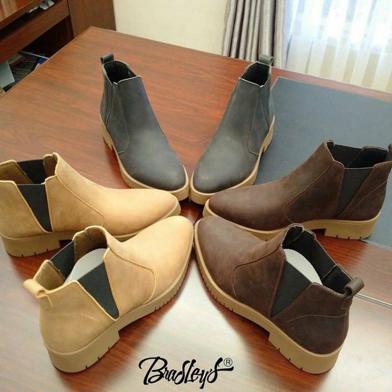 BRADLEYS AUDREY - Sepatu Boots Wanita Kulit Asli Casual Kerja Modis Cantik Original Slop Cewek