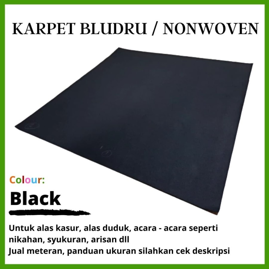 BAROKAH Karpet Bludru Bulu 160X200 CM , Karpet Brudu Murah, Pameran, Exhibition, Alas duduk, Alas Kasur-Black