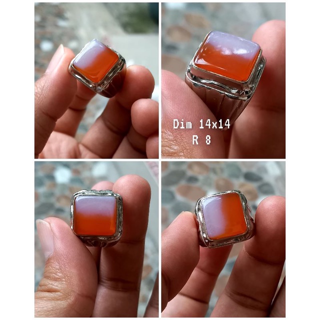 Cincin merah putih natural bukan bacan doko ring perak