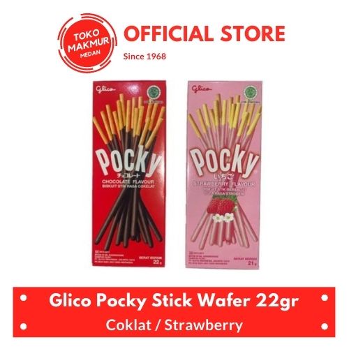 GLICO POCKY STICK WAFER 22GR / STICK BISKUIT BERSALUT KRIM LEZAT