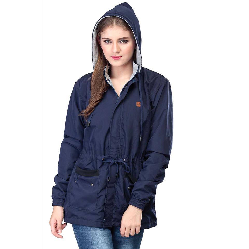 3SMD37 Jaket Parka Navy Biru Dongker IF Wanita Cewek 