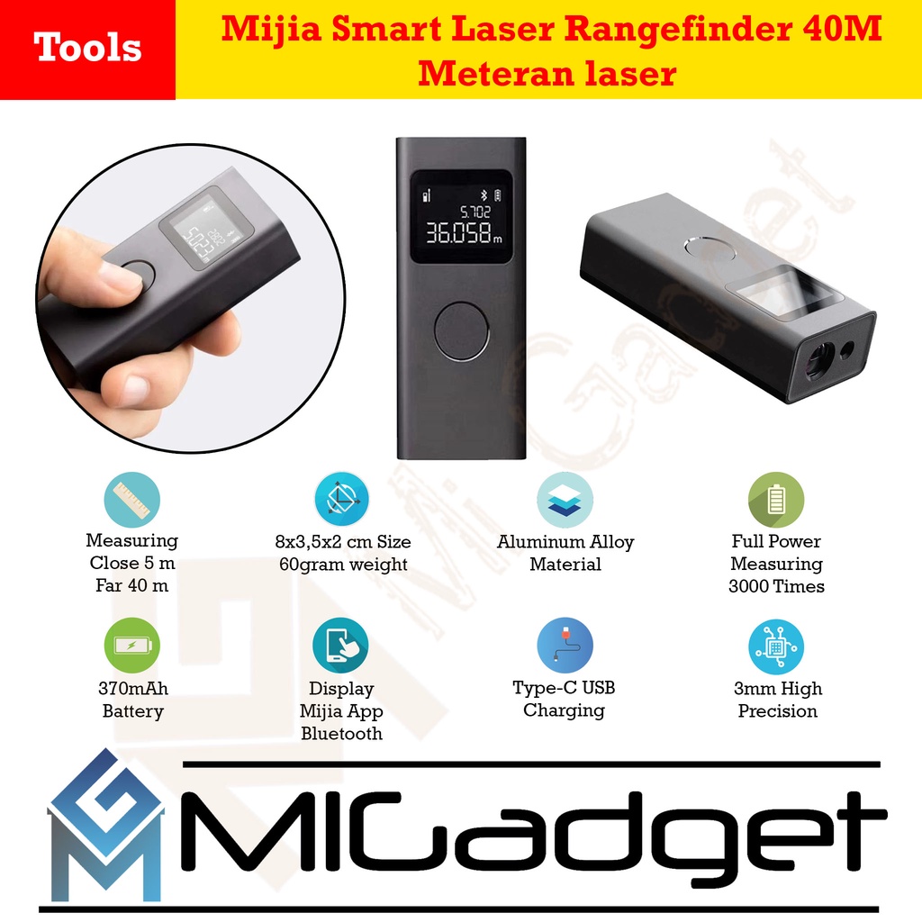 Mijia Smart Laser Rangefinder 40M - Meteran Laser Digital