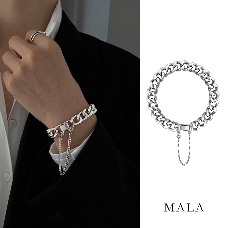 Gelang Rantai Tebal Bahan Metal Gaya Hip Hop Untuk Pasangan