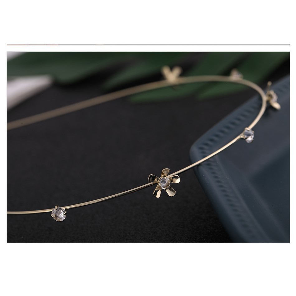 ILAHUI Headband/Zircon Small Flower Head Buckle/Bando/Trend Jewelry