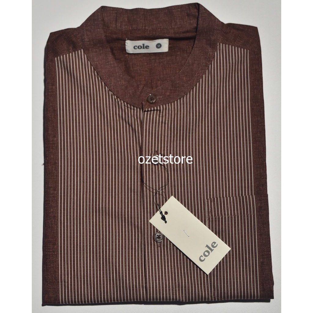 Baju Muslim Koko Pria Lengan Pendek COLE Coklat KPC23 ORIGINAL