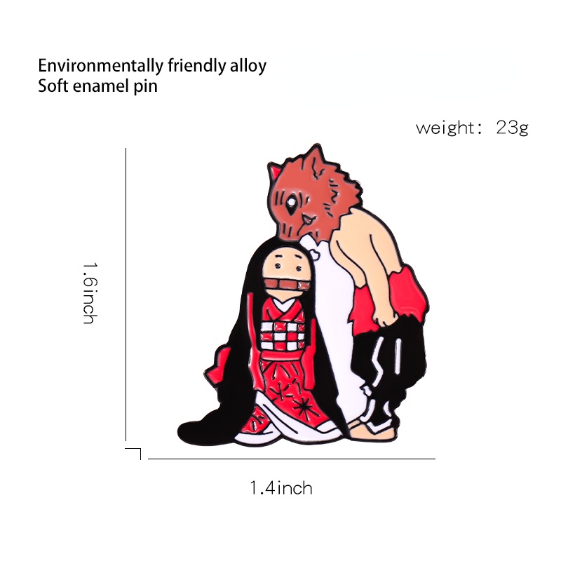Bros Pin Enamel Desain Kartun Anime Hashibira Inosuke Untuk Anak