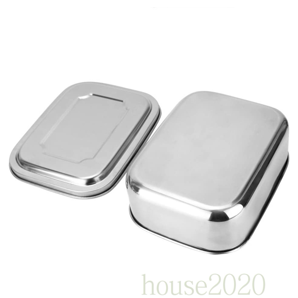 [house2020]Multi-layers Bento Lunch Box Student Stainless Steel Square Food Storage Container for Student