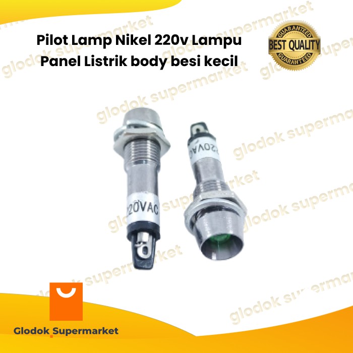 Pilot Lamp Nikel 220v Lampu Panel Listrik body besi kecil