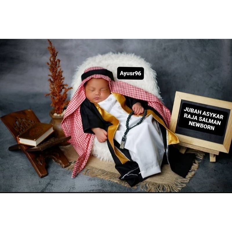 JUBAH ASYKAR NEWBORN/BAYI/ANAK/JUBAH ARAB/KOSTUM