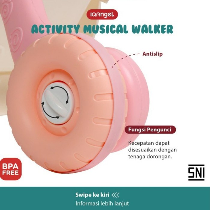 IQ ANGEL Musical Activity Walker Baby Push Walker with Toys