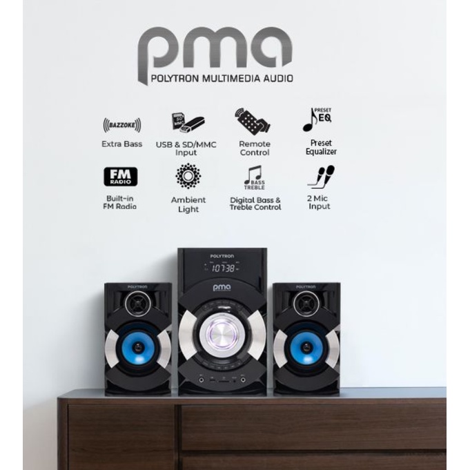 Polytron Speaker Bluetooth Multimedia Karaoke - PMA 9507 /BA / PMA9507