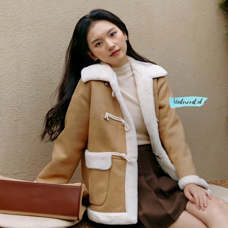 Fur coat Yoona import mantel wanita bulu hangat premium korean style jacket korea jaket oversized big size tebal