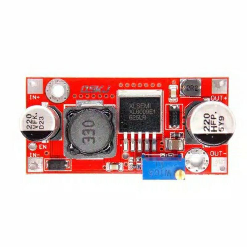 modul step up XL6009 QSKJ Adjustable DC DC pcb merah penaik tegangan xl6009