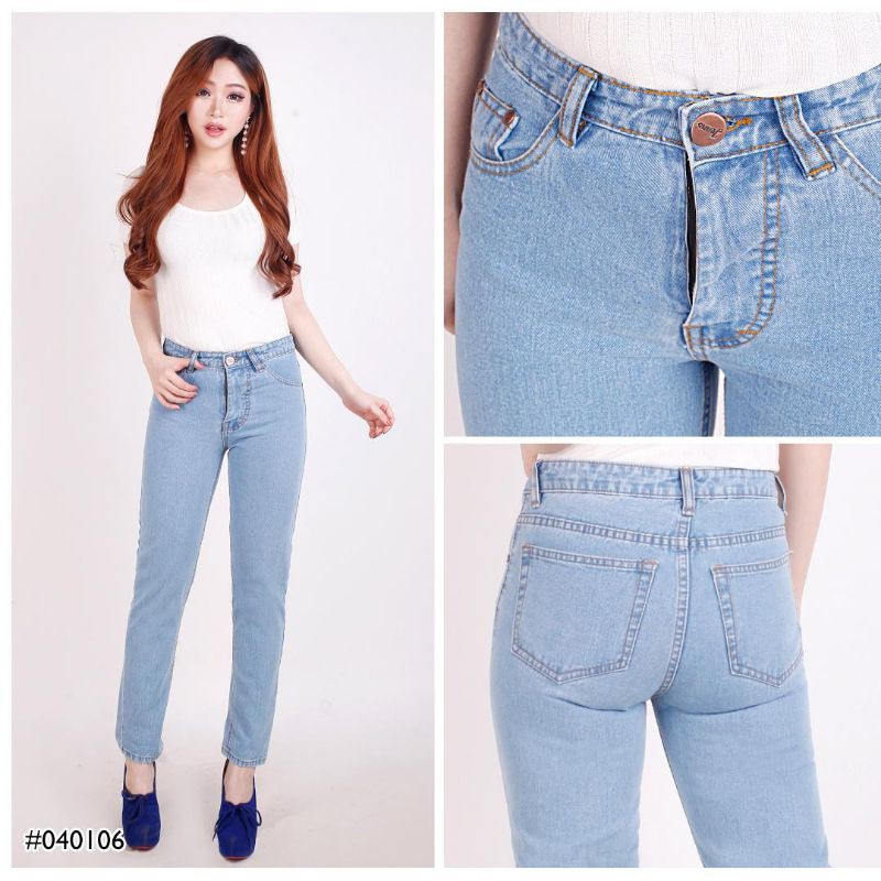 Celana Panjang Boyfriend Jeans Wanita Denim jeans