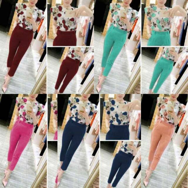 Stelan Baju Wanita Fashion Set Flow 5 Warna Bahan  