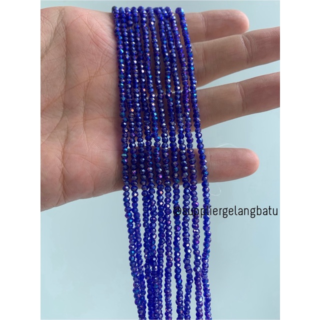 Crystal Ceko 2mm BLUE QUARTZ metallic biru kuarsa metal kristal import