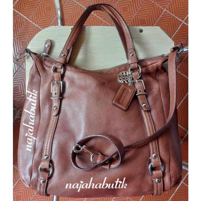 tas coach brown original authentic preloved second