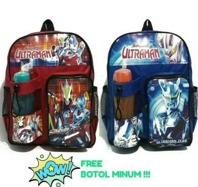 &quot;aurabagss&quot; - Beli 1 dapat 3 Tas Anak Berhadiah Botol Air &amp; Box Makanan Tas Ransel Anak Sekolah TK SD Backpack Anak Sekolah Unisex Motif Printing Terbaru