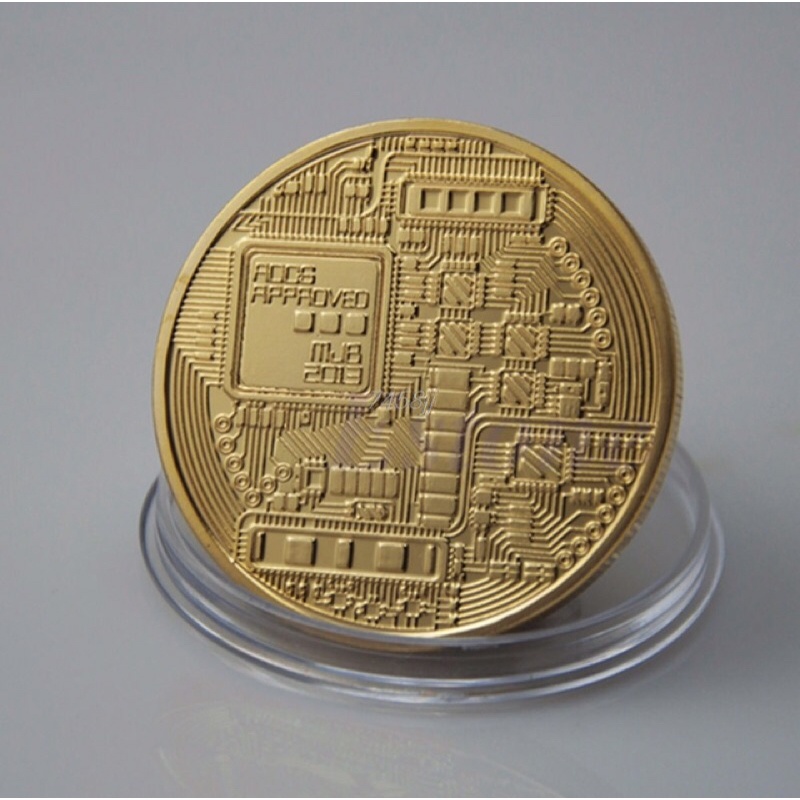 Gold Plated Bitcoin Miniatur/ Koleksi Koin