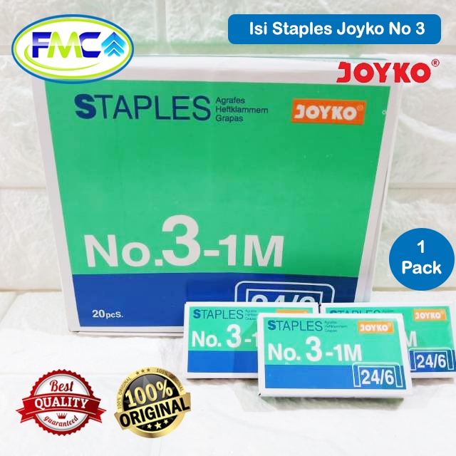 Isi Staples no 3 dan no 10 Isi Stapler Joyko Refill Hekter Staples Cekrekan Jepretan Alat Tulis Kantor Sekolah