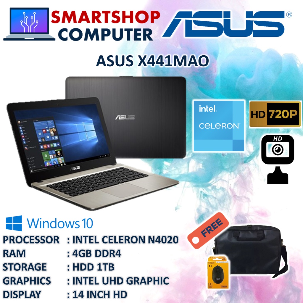 Laptop Sekolah ASUS X441MAO 411 N4020 4GB 1TB WINDOWS 10 HOME