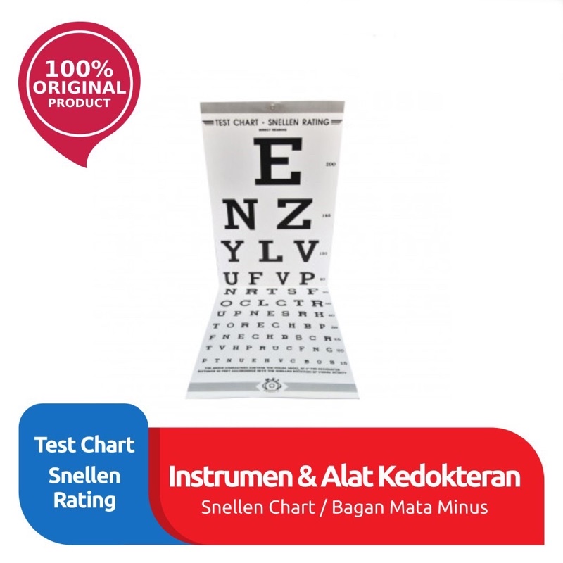 Snellen Chart / Bagan Test Ketajaman Mata / Kertas test mata