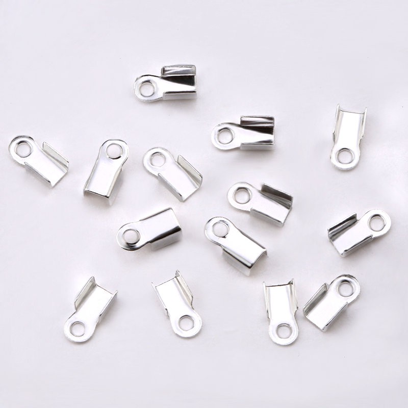 500 pcs 6 * 3mm Cord Crimp End Beads Buckle Tips Genggam kait kabel jepit