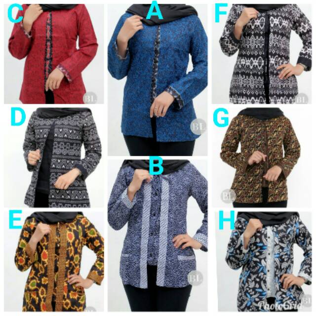 Blus batik kacing depan boleroo