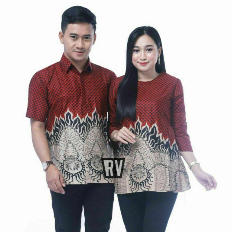 [ BISA COD ] Maura Couple - Sania Ruffle Batik Couple Seragam Batik Garansi Termurah Shopee Batikid-MOWO ABANG