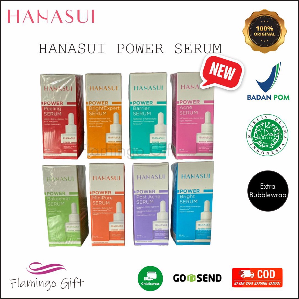 HANASUI SERUM POWER SERIES -BRIGHT BAKUCHIOL ACNE PEELING BARRIER BPOM