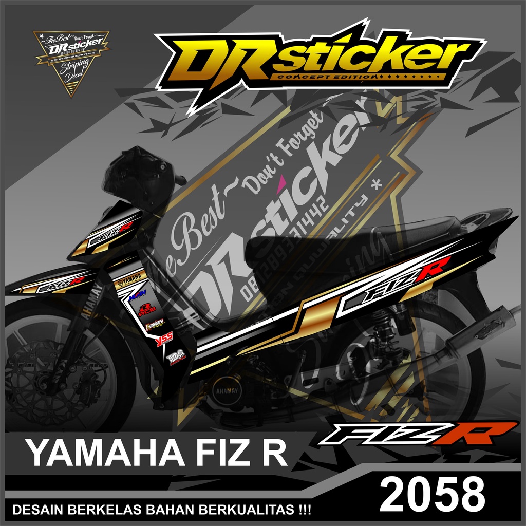 2058 Sticker Fizr Variasi - Sticker Striping FizR Desain Racing