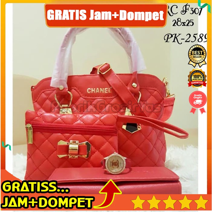 Tas Chanel Tote Deauville Shopping Sandra Canvas Semprem C H A N E L NEW ITEM