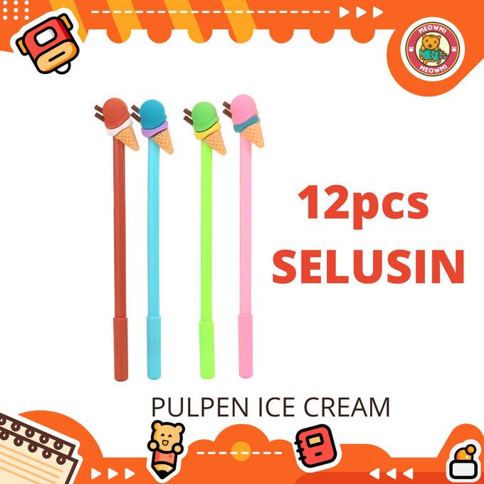 

,,,,,,,] SELUSIN 12pcs Pulpen Ice Cream PN0293