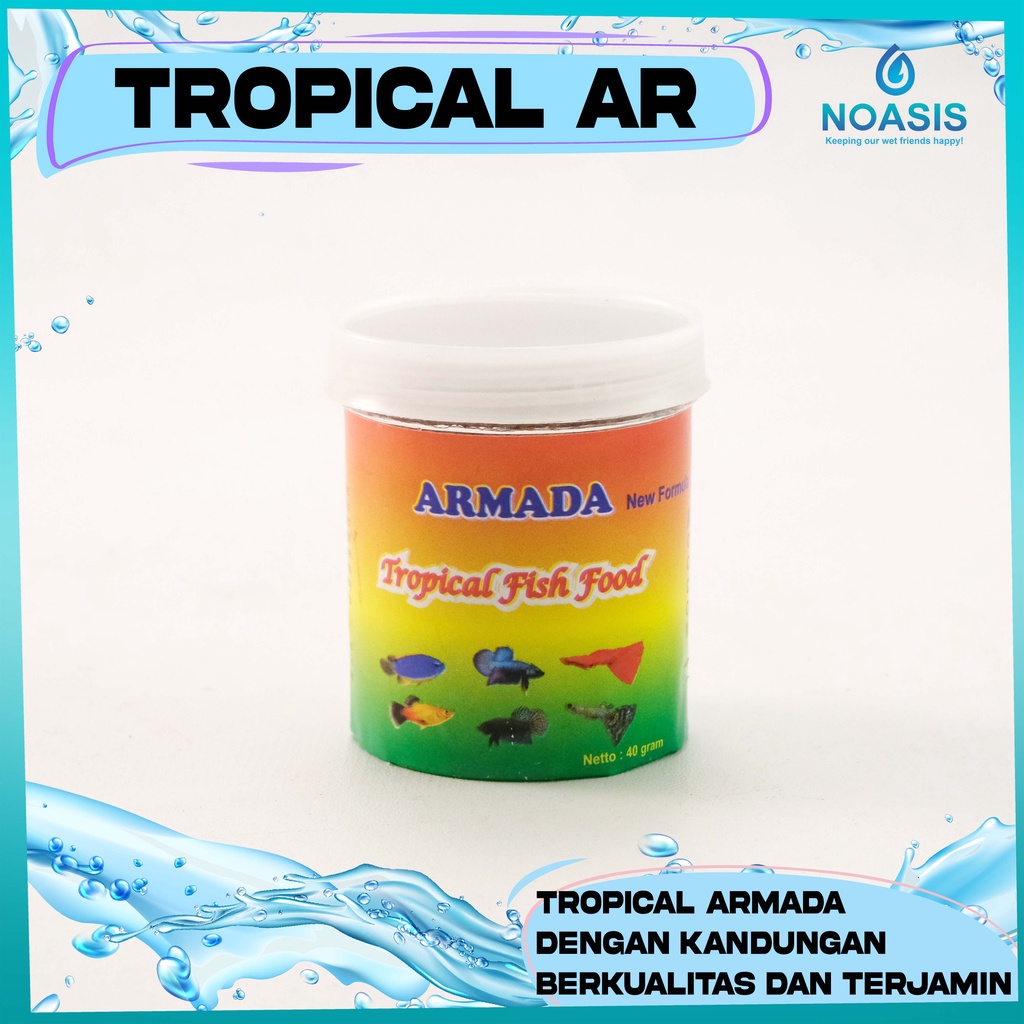 MAKANAN IKAN KECIL CUPANG GUPPY NEON ARMADA TROPICAL FISH FOOD 40 GRM