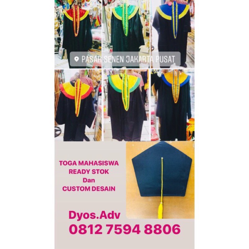 Toga wisuda SMP dan SMA toga wisuda SMP toga wisuda SMA bahan satin stok ready toga wisuda