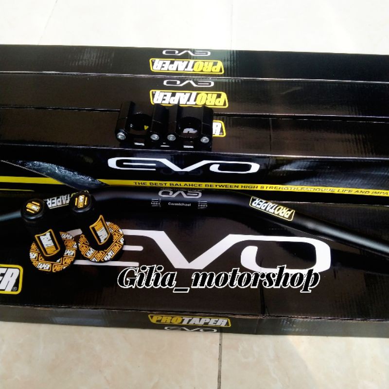 Stang Fatbar Evo+Raiser Stang Protaper Low Stang Motor+grip protaper klx trail vixion tiger nmax pcx