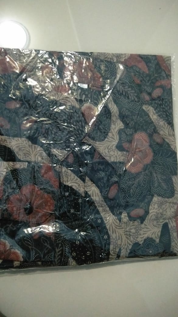 Kemeja Batik Pria Lengan Panjang Size M L Xl Xxl  Bswart Batik Hrb026 Kenongo Hem Panjang Padi