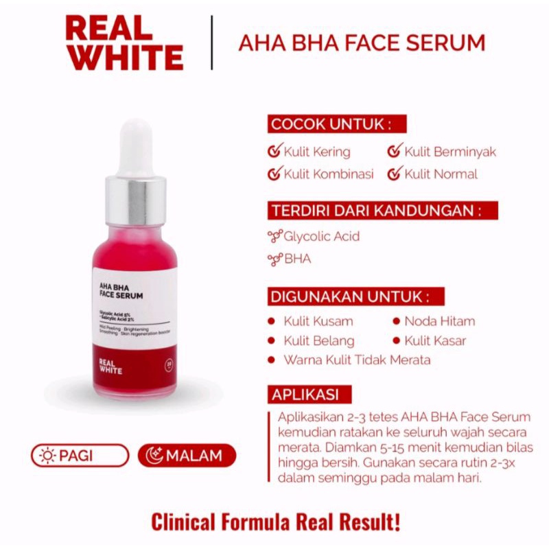 REAL WHITE AHA BHA Serum 20ml