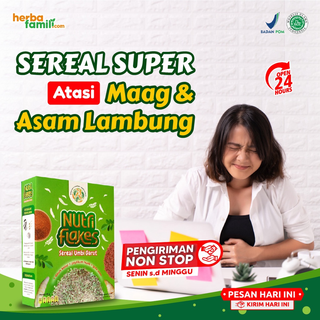 

NUTRIFLAKES SEREAL UNTUK ASAM LAMBUNG & MAAG KRONIS