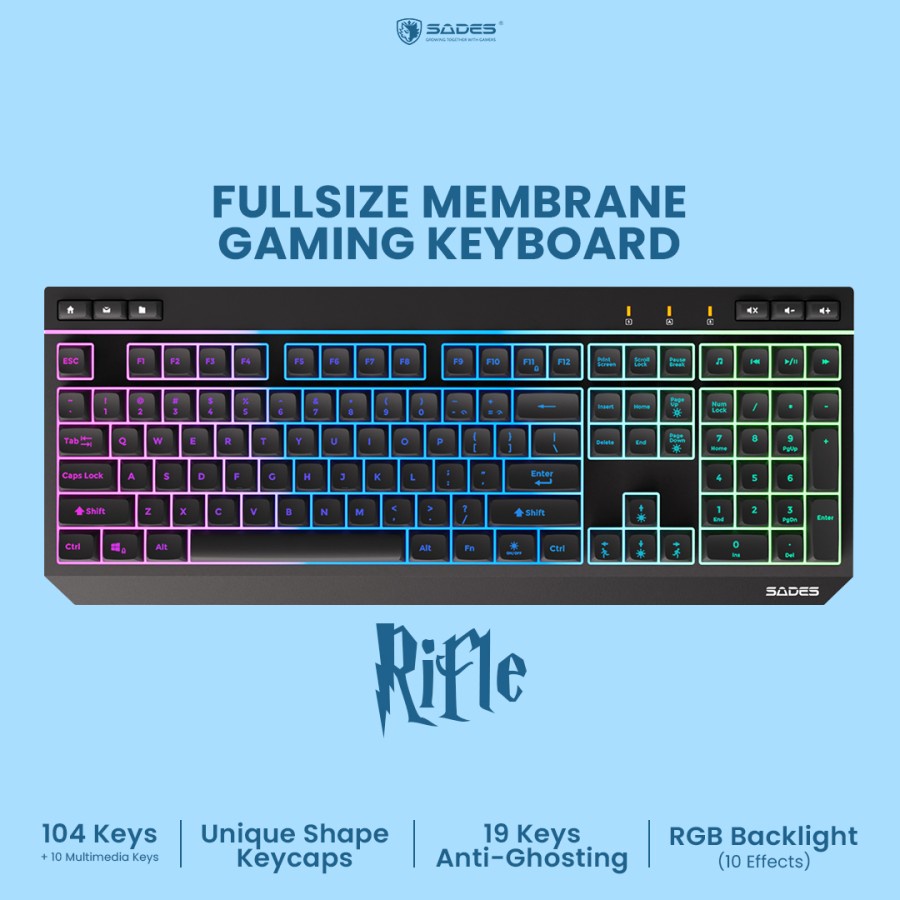 Sades Rifle Fullsize Membrane - Gaming keyboard