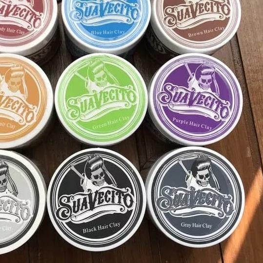 ♛ SUAVECITO wax rambut warna abu abu grey silver pomade gel clay - silver ▲