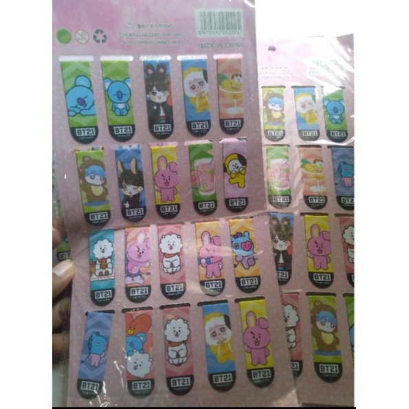

20PCS PEMBATAS MAGNET BTS / BT21LEMBARAN
