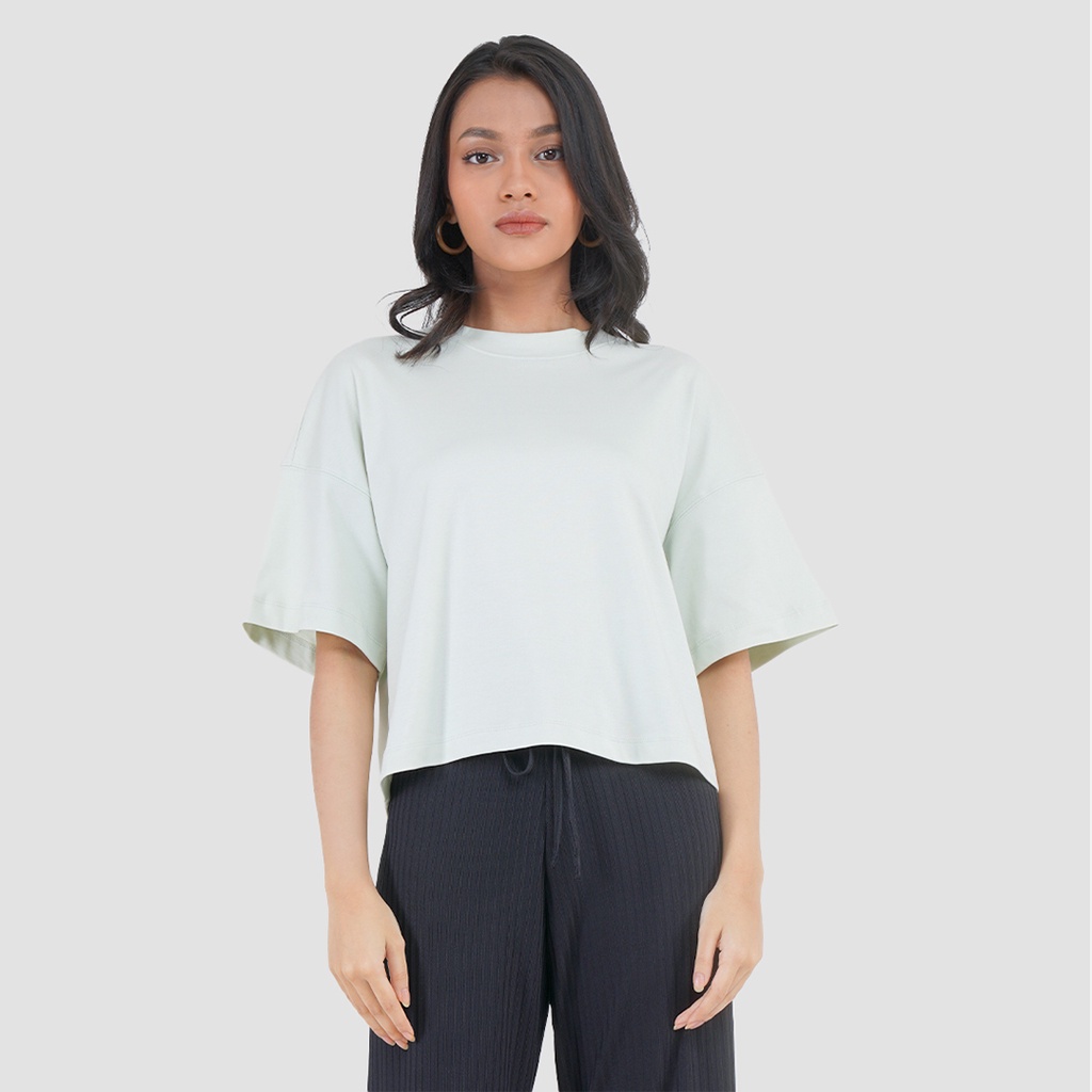 Mississippi Kaos Wanita Lengan Pendek Oversize LIN000108M Mint