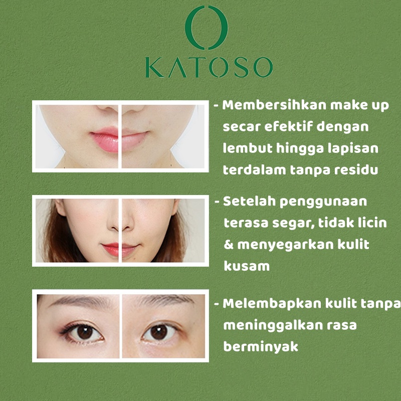 (BPOM) Katoso Camellia  + Niacinamide Brightening &amp; Glowing Whitening Deep Cleaning Pembersih Make Up Centella Aloe Facial Cleanser Micellar Water 100ML