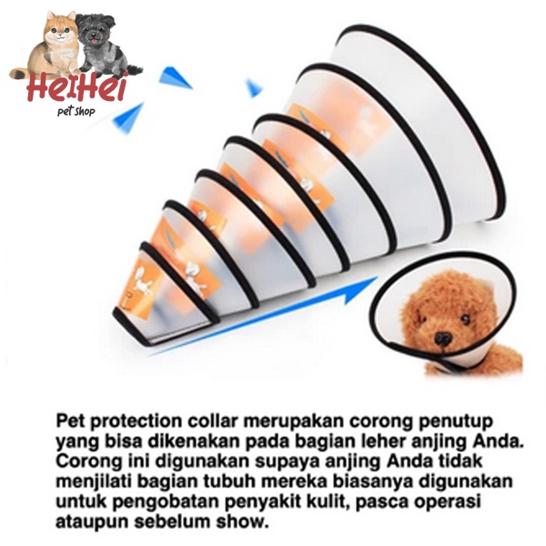 Collar Guard Cone Ukuran Medium - Pelindung Leher Anjing Kucing - Cat Dog Neck Collar - Pet Protection Cone