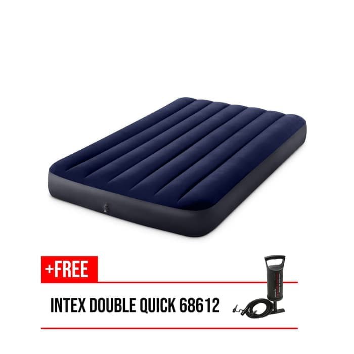 Jual Intex-kasur angin durabeam double blue 64758 free pompa 68612 Murah
